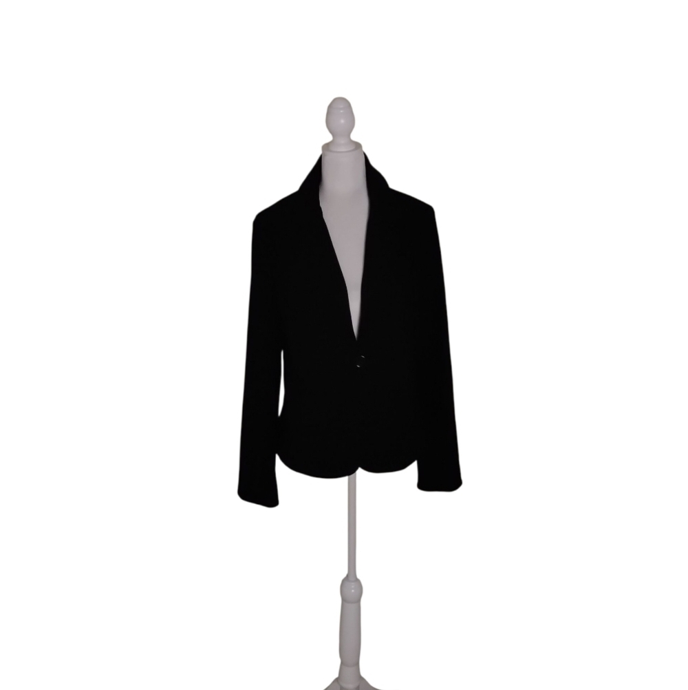 Boston Proper Women's 18 Black One Button Tailored Career Office Classic Blazer